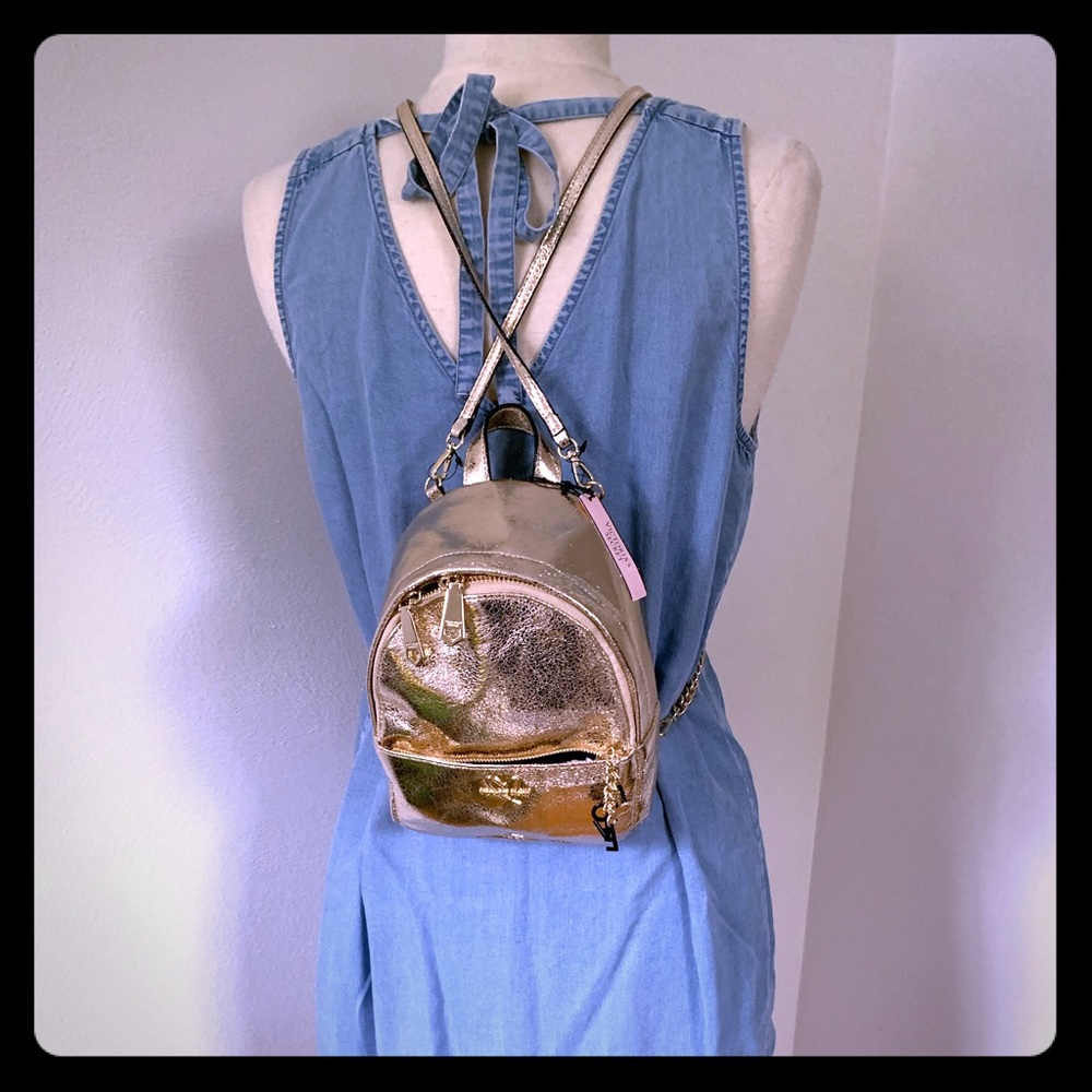 Mini gold backpack
